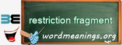 WordMeaning blackboard for restriction fragment